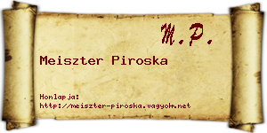 Meiszter Piroska névjegykártya